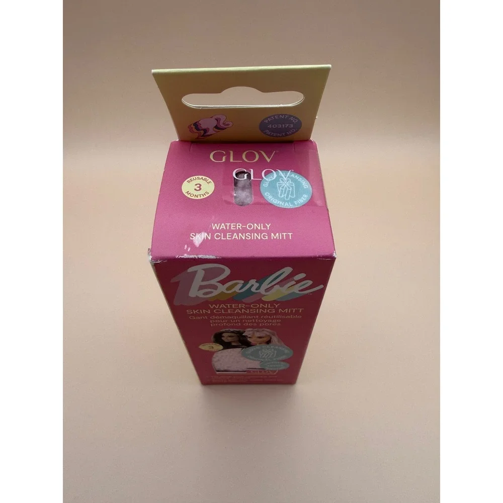 GLOV x Barbie Water-Only Skin Cleansing Mitt Reusable Makeup Remover Pink NEW‎